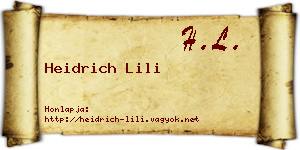 Heidrich Lili névjegykártya